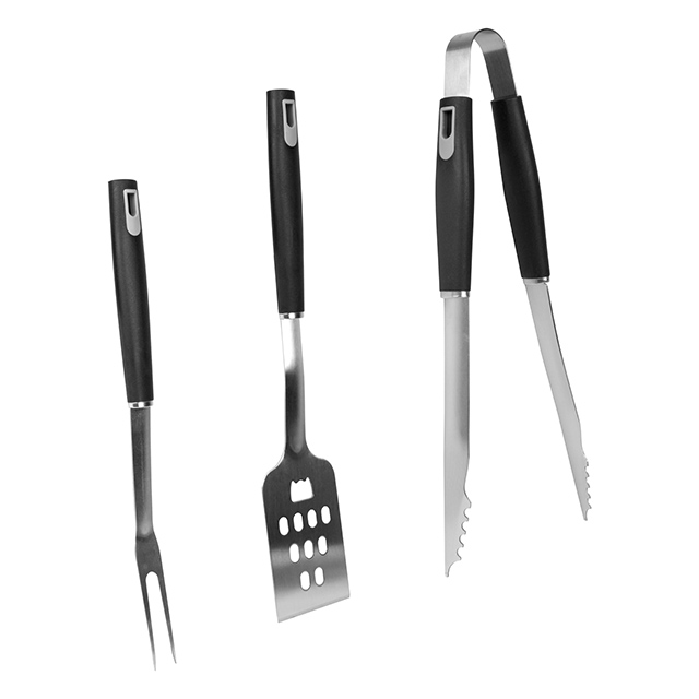 Complete Cuisine 3 Piece Stainless Steel BBQ Tool Set