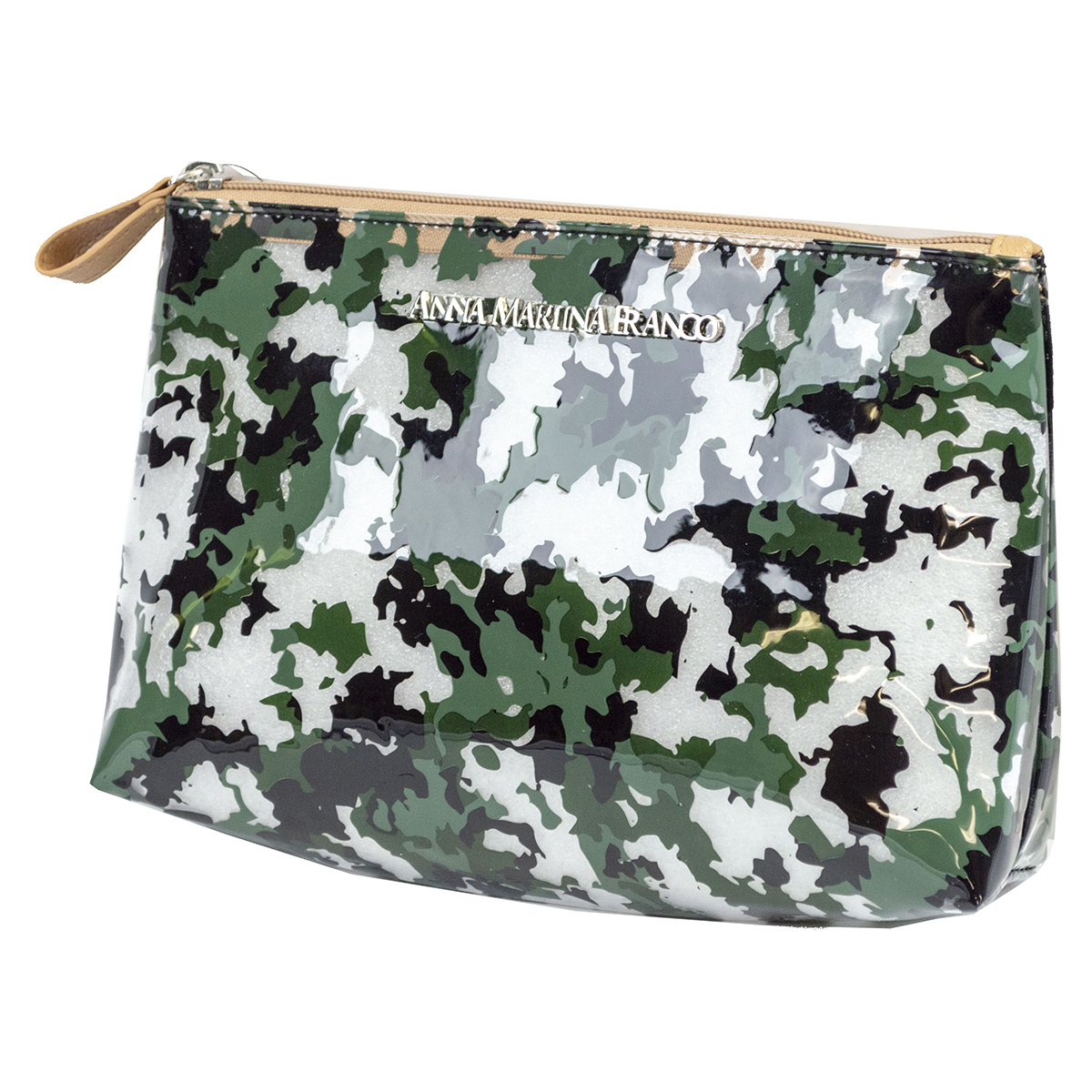 Anna Martina Franco Clear Camo Top Zip Clutch