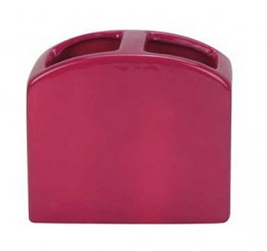 Moda At Home Prime Ceramic Gloss Toothbrush Holder, Fiery Pink