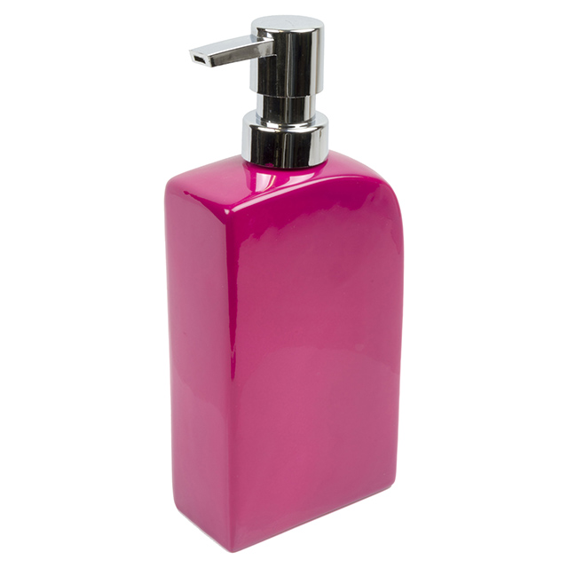 Moda At Home Prime Ceramic Gloss Lotion Dispenser, Fiery Pink