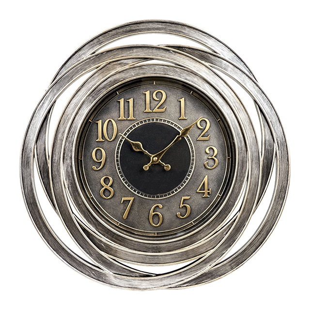 Empire 20 inch Decorative Wall Clock, Antique Silver